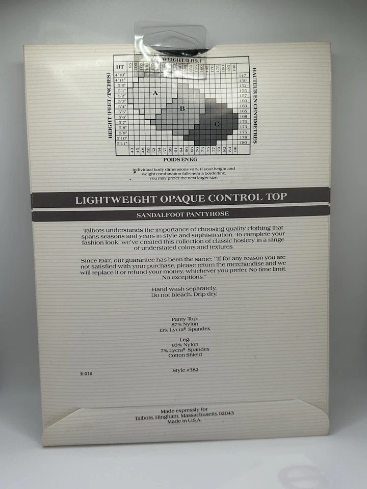 Pantimedias de Colección Talbots Negras Ligeras Opacas Control Top Sandalia Talla A Pequeña Foto 3 de 3