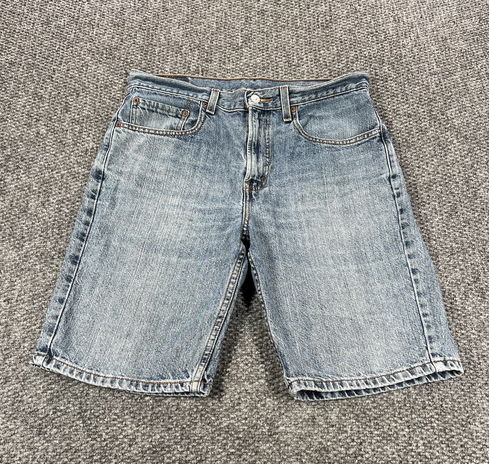 Levis 505 Denim Shorts Men 32 Blue Jorts Regular Fit Cotton Casual Vintage Y2K