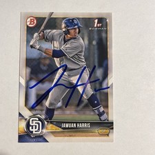 Jawuan Harris Signed 2018 Bowman Draft 1st #BD-85 Auto Signed On Card Autograph