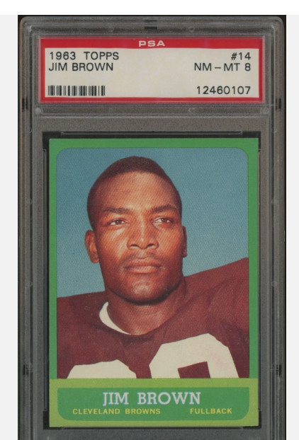 1963 Topps Jimmy Jim Brown #14 PSA 8  NM MT