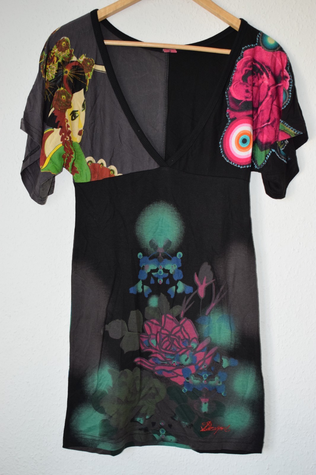 Desigual Women’s Mixed Media Graphic Tunic Dress - Geisha & Floral Print image 4