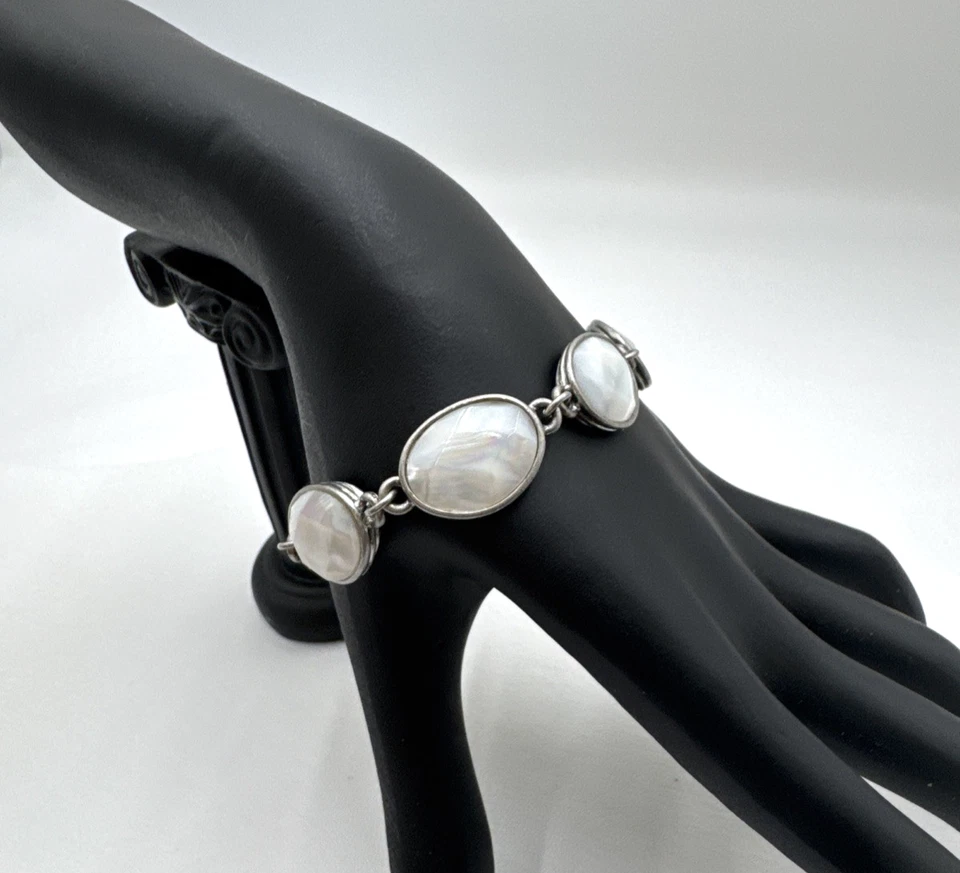 Браслет Lia Sophia перламутровый стиль радужное овальное стекло стильный шик 7 дюймов - Изображение 2 из 4