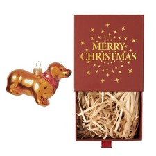 Puppy Ornaments for Christmas Tree, Glass Dog Ornament Cute, Unique Gold Chri...