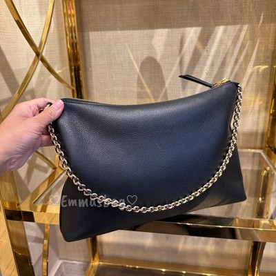 Tory Burch Britten Zip Shoulder Bag 178019 Pebbled leather $525 | eBay