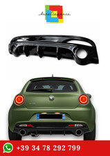 0151 Diffusor Alfa Romeo Mito 2008+ Unterer Hinterer Stoßfänger Glänzend Schwarz