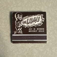 THE LUAU BEVERLY HILLS CALIFORNIA TIKI BAR MATCHBOOK FRONT STRIKE GREEN MATCHES