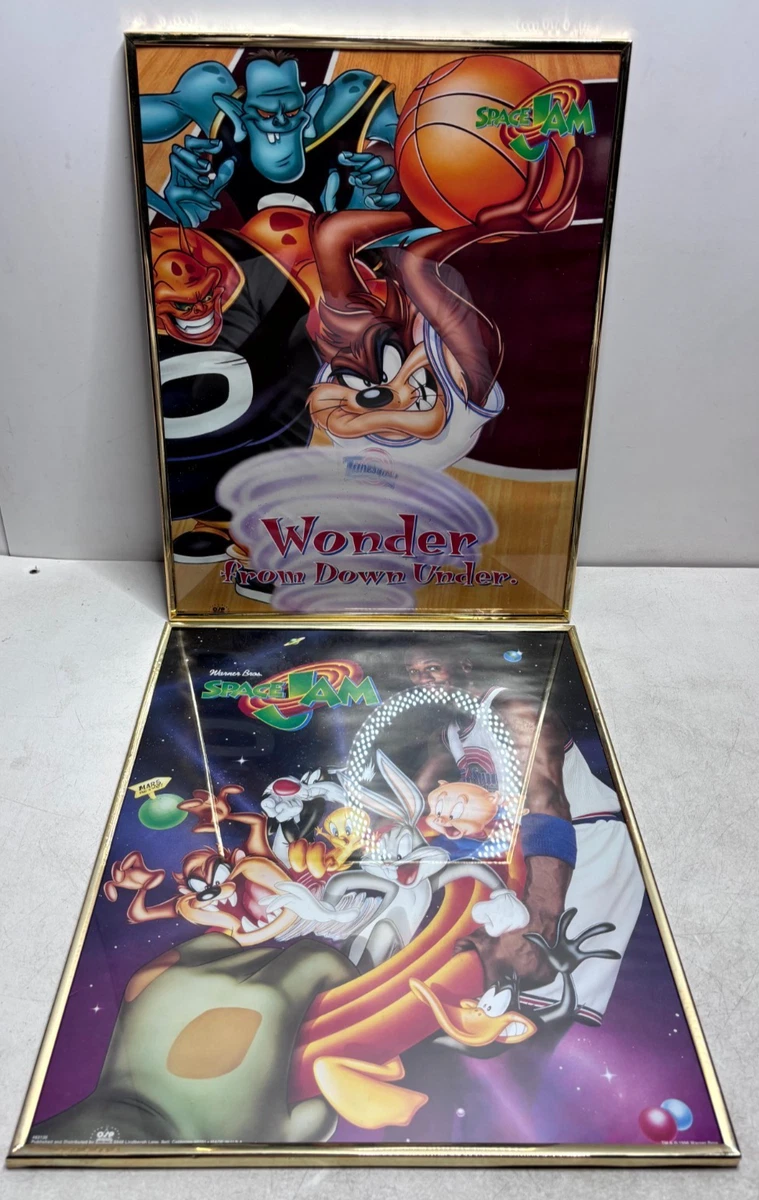 Vintage Space Jam Framed Posters Set Michael Jordan Looney Tunes