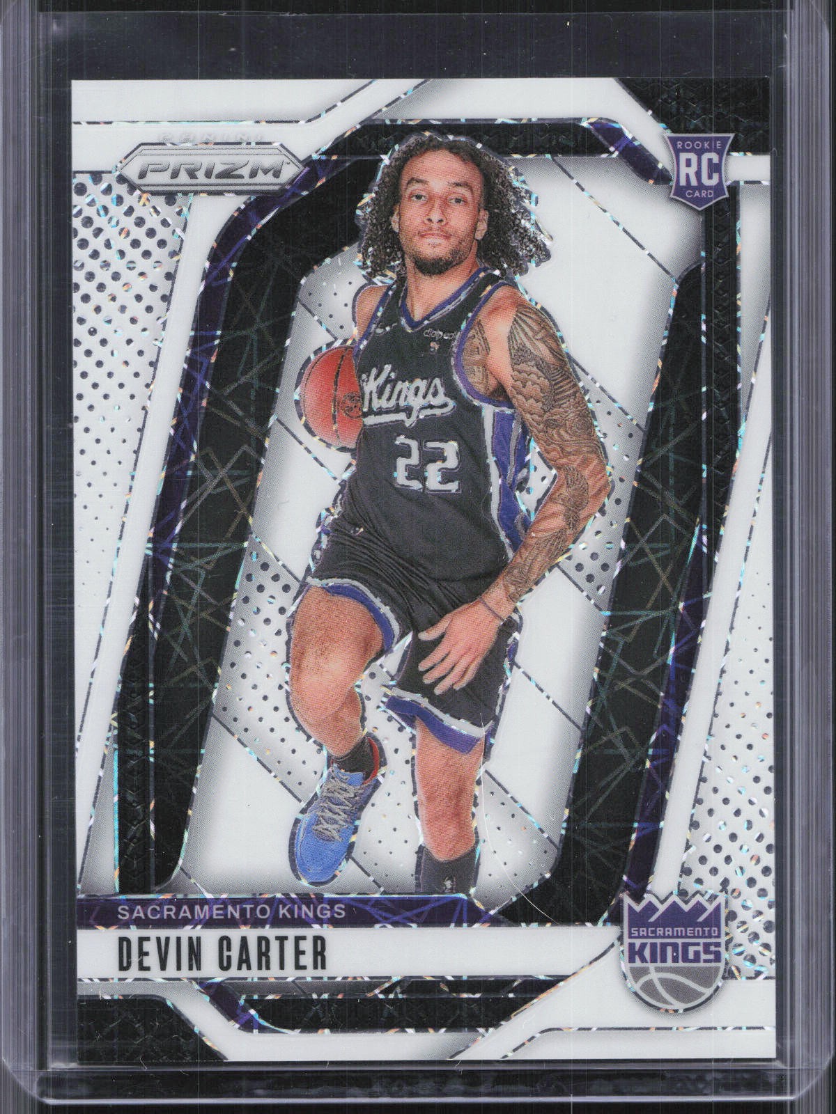 2024-25 Panini Prizm #231 Devin Carter White Velocity Prizm #/275