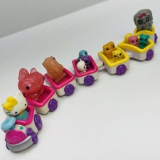 2012 Squinkies Zinkies Train Playset  12 Tiny Figures Hello Kitty  Others