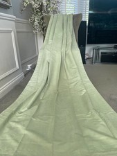 SOFT GREEN VELOUR VELVET LINED SINGLE DOOR CURTAIN~46”W X 90"L~SILVER EYELET~