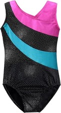 DAXIANG Leotards for Girls Gymnastics Toddler Dance Clothing 2-3T, Black Blue