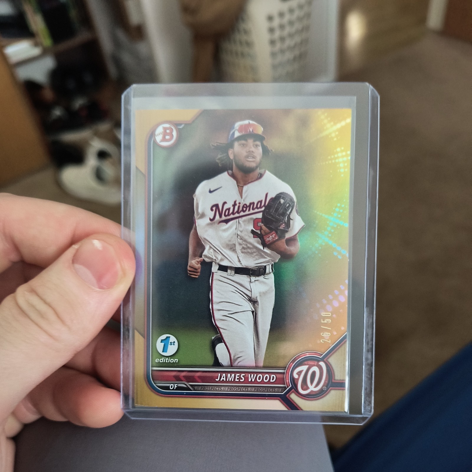 James Wood 1st Edition Gold 26/50 Bowman Topps BD-171 2022