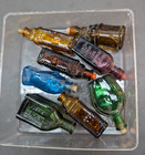 LOT OF 8 Vintage Collectible Collection Glass Pink & More Colors Roses Bottles