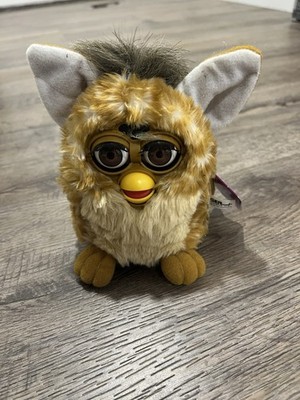 1998 Furby Tiger-Giraffe Brown Tan Grey Brown Eyes Tested Working