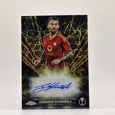 2023-24 Topps UEFA Club Competitions Gold Lazer Leonardo Spinazzola Auto /50