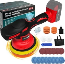 Cordless Car Buffer Polisher for Milwaukee 18V Battery, 6 Inch Portable Red 