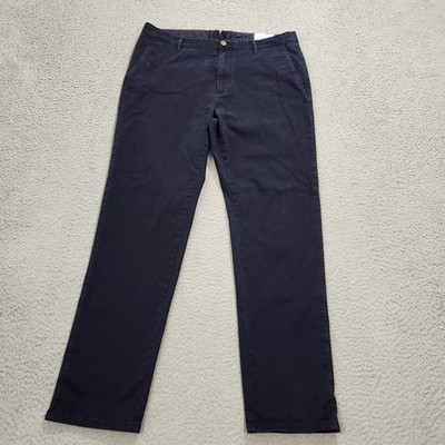 Mott & Bow Pants Mens 36x30 Blue Navy Chino Charles Straight Trouser *SM Spot*