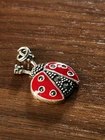 Vintage - SU Sterling Silver & Marcasite Ladybug Charm