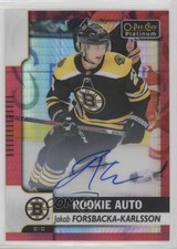 2017 O-Pee-Chee Platinum Red Prism /50 Jakob Forsbacka-Karlsson #R-JK Auto o4u