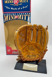 1991 VTG Rawlings Mini Mitt Genuine Leather Baseball Glove Display *BLANK*