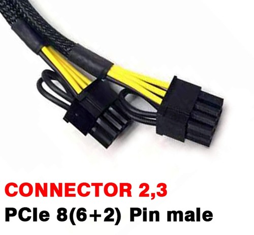 Dual PCI-e 8 Pin Power Adapter - 9 Inch Sleeved GPU Extension Cable - 2 Pack - Picture 6 of 7