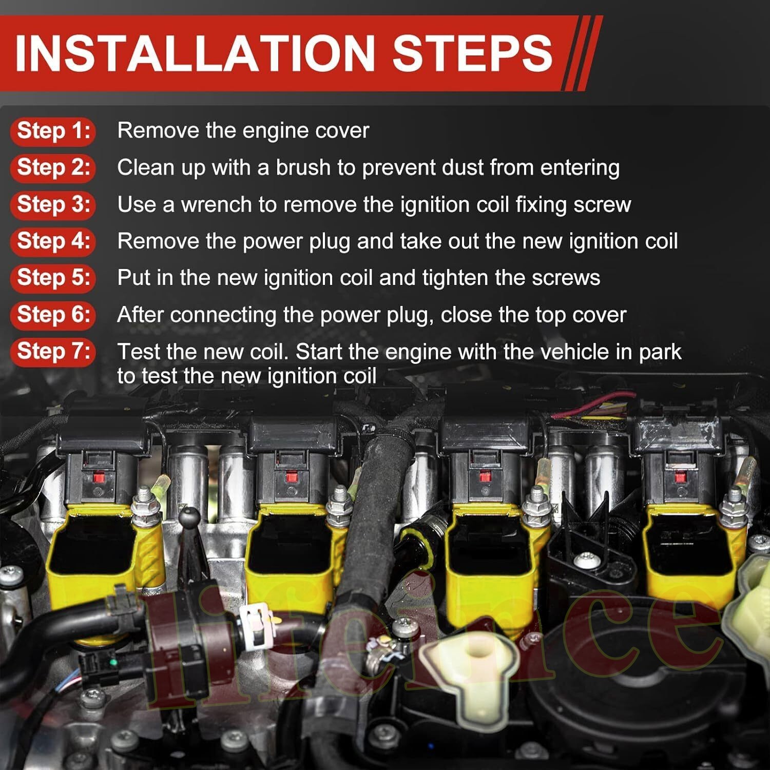Pack of 8 Square Ignition Coil+Spark Plug+Wire For Chevy GMC 5.3L 6.2L V8 UF413