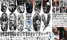 82 Sheets Temporary Tattoos Stickers, Fake Body Arm Chest Shoulder Multicolor