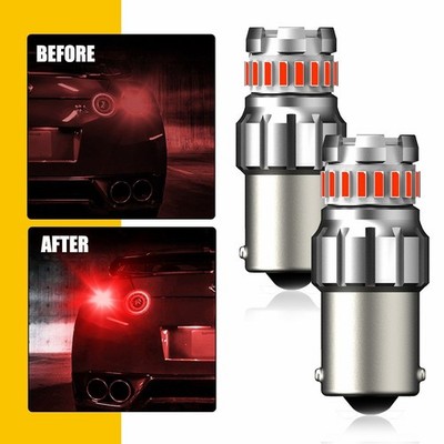 2x LED Pure Red 1156 7506 BA15S ERROR FREE Brake Lights Bulb Safety Warning P21W
