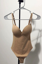 SKIMS Beige Shapewear Bodysuit S Wireless Adjustable Strap Thong Back Zip XXS