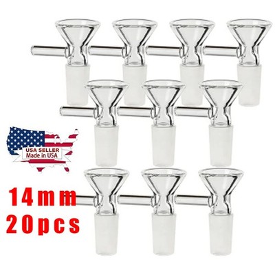 (20 PACK) 14MM Male Glass Bowl For Water Tobacco Pipe Bong Replacement Head USA