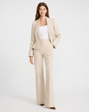 NEW EXPRESS MINI HOUNDSTOOTH EDITOR SUPER HIGH WAISTED FLARE TROUSER PANTS SZ 6