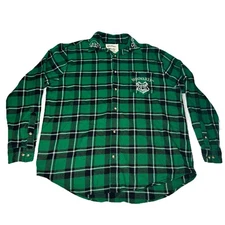 Harry Potter Cakeworthy Slytherin Edition Green Plaid 2XL Long Sleeve Flannel