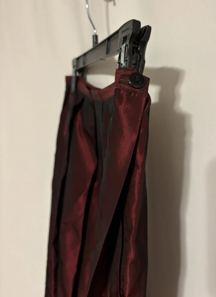 Falda Worthington 10 Aline Larga Maxi Roja Metálica Cintura Alta Vacaciones Navidad Foto 4 de 4