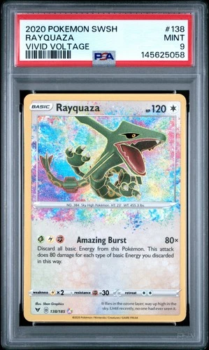 2020 POKEMON SWORD & SHIELD VIVID VOLTAGE #138 RAYQUAZA PSA 9