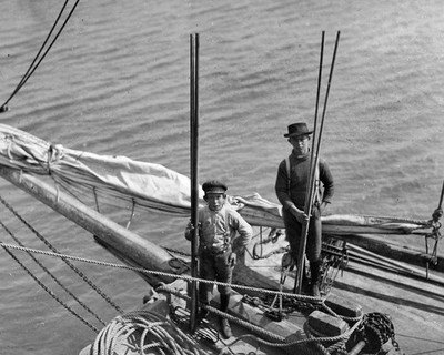 Young Oyster Fishers Boats Mobile Bay Bayou La Batre Alabama 8x10 photo