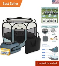Washable Pet Tent Playpen with Ventilated Mesh Panels - Perfect for Travel