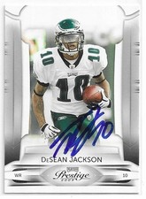 DeSEAN JACKSON Autographed Signed 2009 Playoff Prestige card #75 Eagles COA