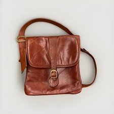 SAS Vintage Genuine Leather Shoulder Bag Brown Y2K Made In USA