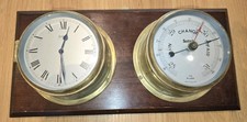Antique Sestrel Marine Clock & Barometer Henry Browne Brass Ships Wall Set