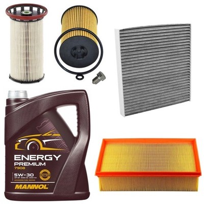 5L MANNOL 7908 + FILTERS FULL SERVICE KIT FOR SEAT ALHAMBRA 2.0 TDI 2011-22