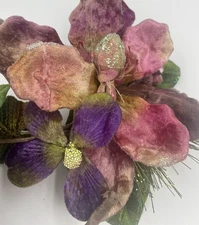 Set Of 2 Vintage VELVET Floral Sprigs Perfect For Making Your Tree Full Gorgeous