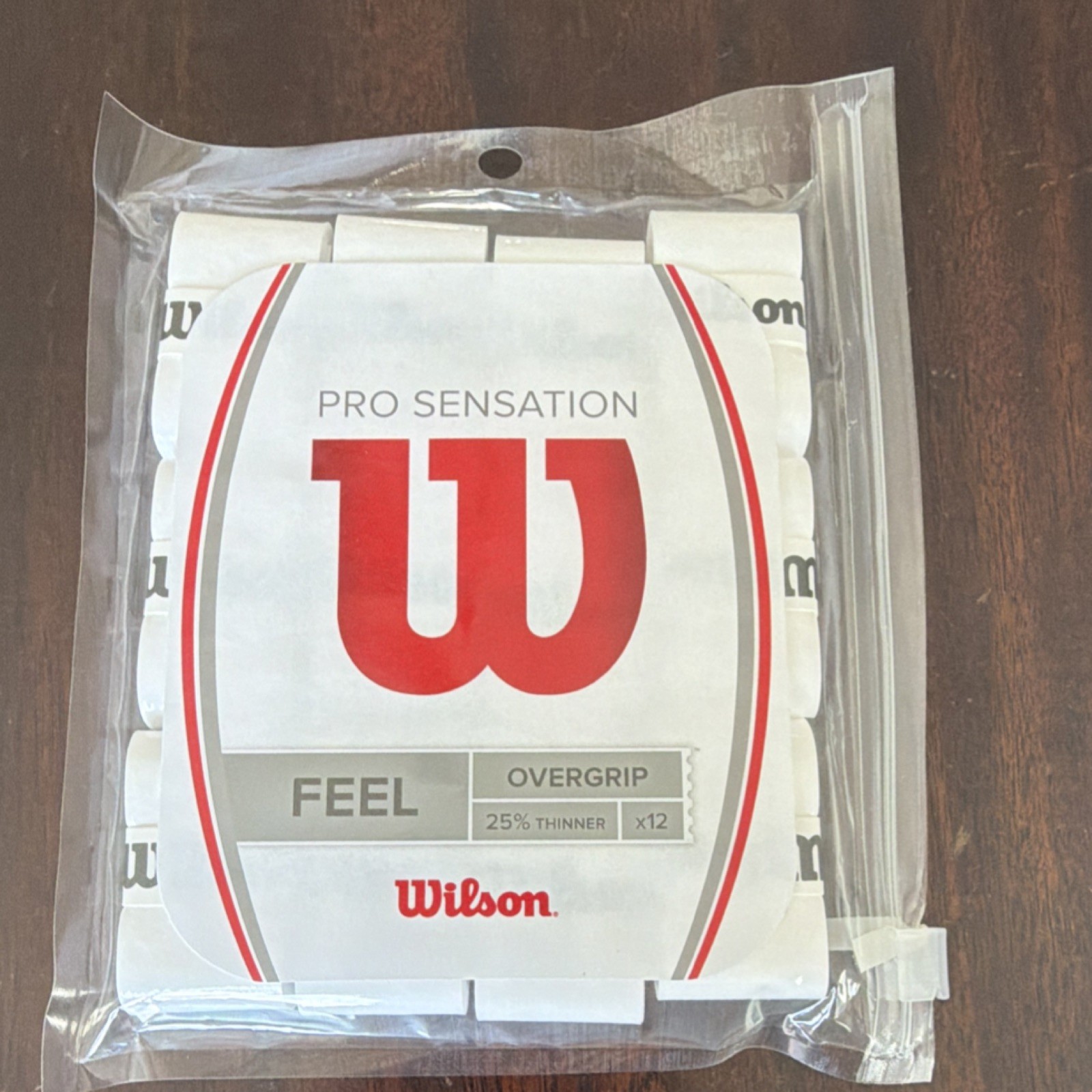 Wilson Pro Sensation Feel Overgrip 25% Thinner x12 White Tennis Grips WRZ4011WH