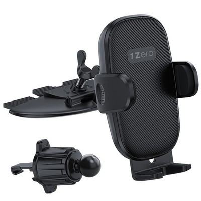 1Zero Easy One-Button Release CD Phone Holder for Car, Universal Smartphones 