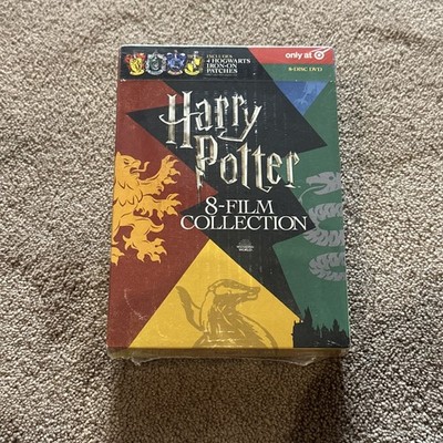 Harry Potter 8 DVD Collection w 4 Hogwarts House Iron On Patches Target New RARE