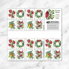 Holiday Cheer 2025 (2 Books of 20) First-Class Mail Forever Postage 40 Stamps 