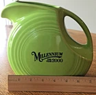 Fiesta May MILLENNIUM The Year 2000 Chartreuse Large Disk Disc 67 1/2 oz Pitcher