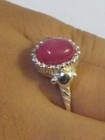 NATURAL EARTHMINED GEM TESTED PINK STAR RUBY RING SIZE 7- 925 SILVER GOLD PLATED — photo 6