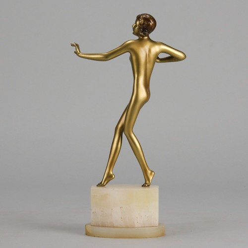 Estudio de bronce pintado en frío de principios del siglo XX ""Wanda"" de Josef Lorenzl - Imagen 6 de 11
