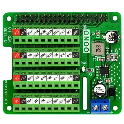 RPi Step-Down DC-DC Converter HAT for Raspberry Pi with Terminal Block GPIO B...