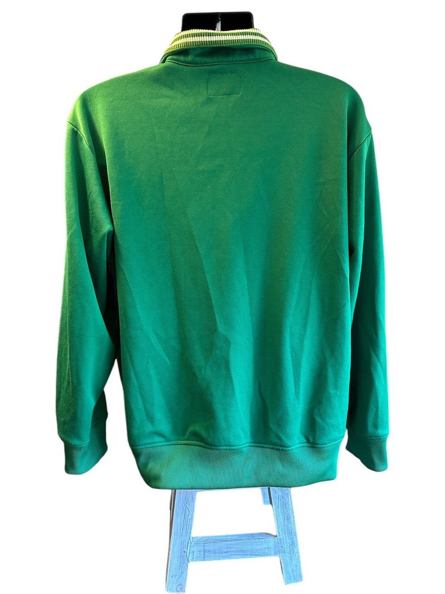 American Eagle Track Jacket Men SZ XL Green Yellow Stripe